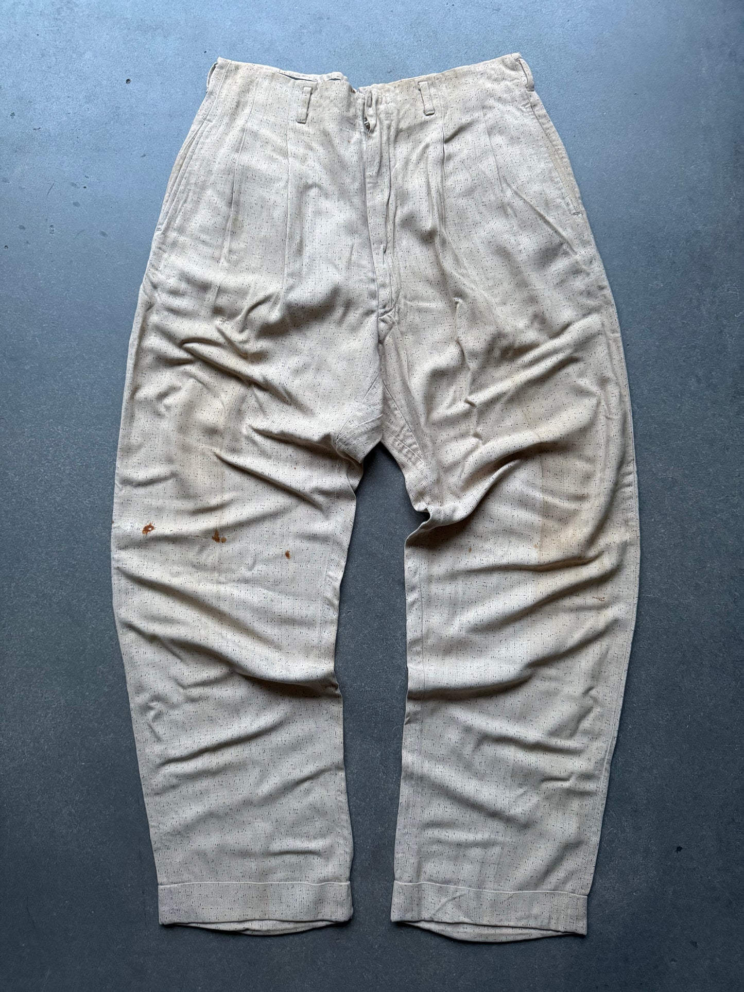 40’s Patterned Rayon Gabardine Trousers