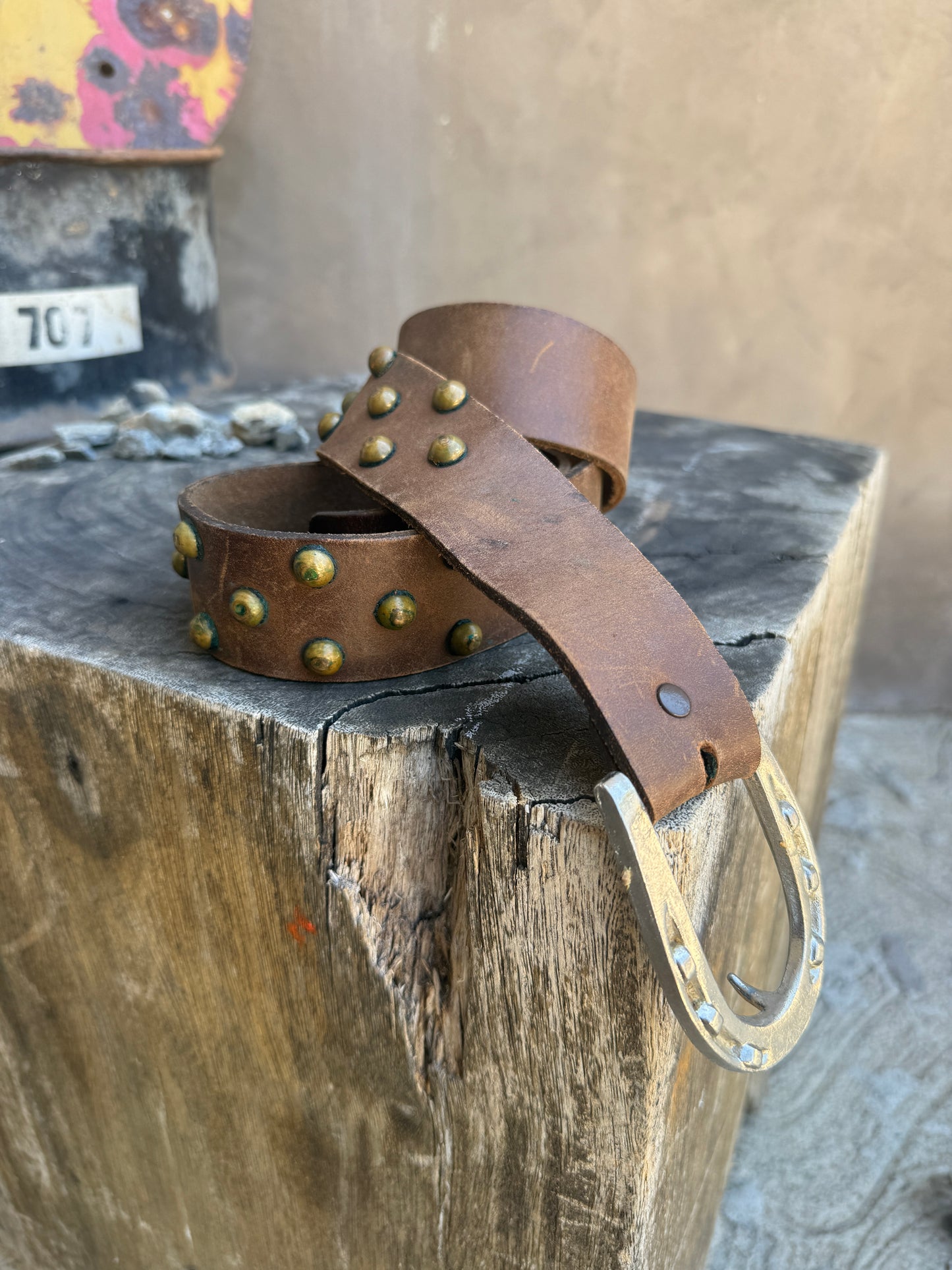 70’s Studded Leather Belt
