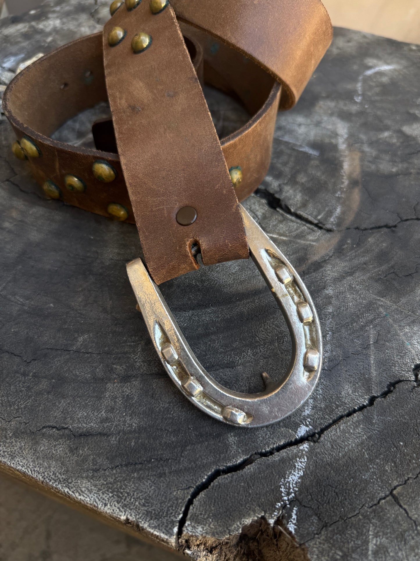 70’s Studded Leather Belt