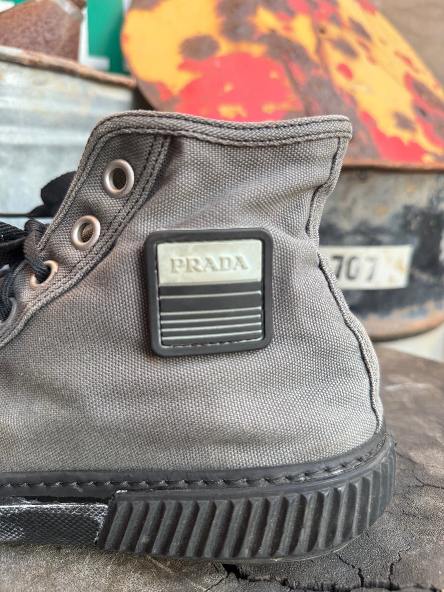 90s Prada Canvas Stratus High Top