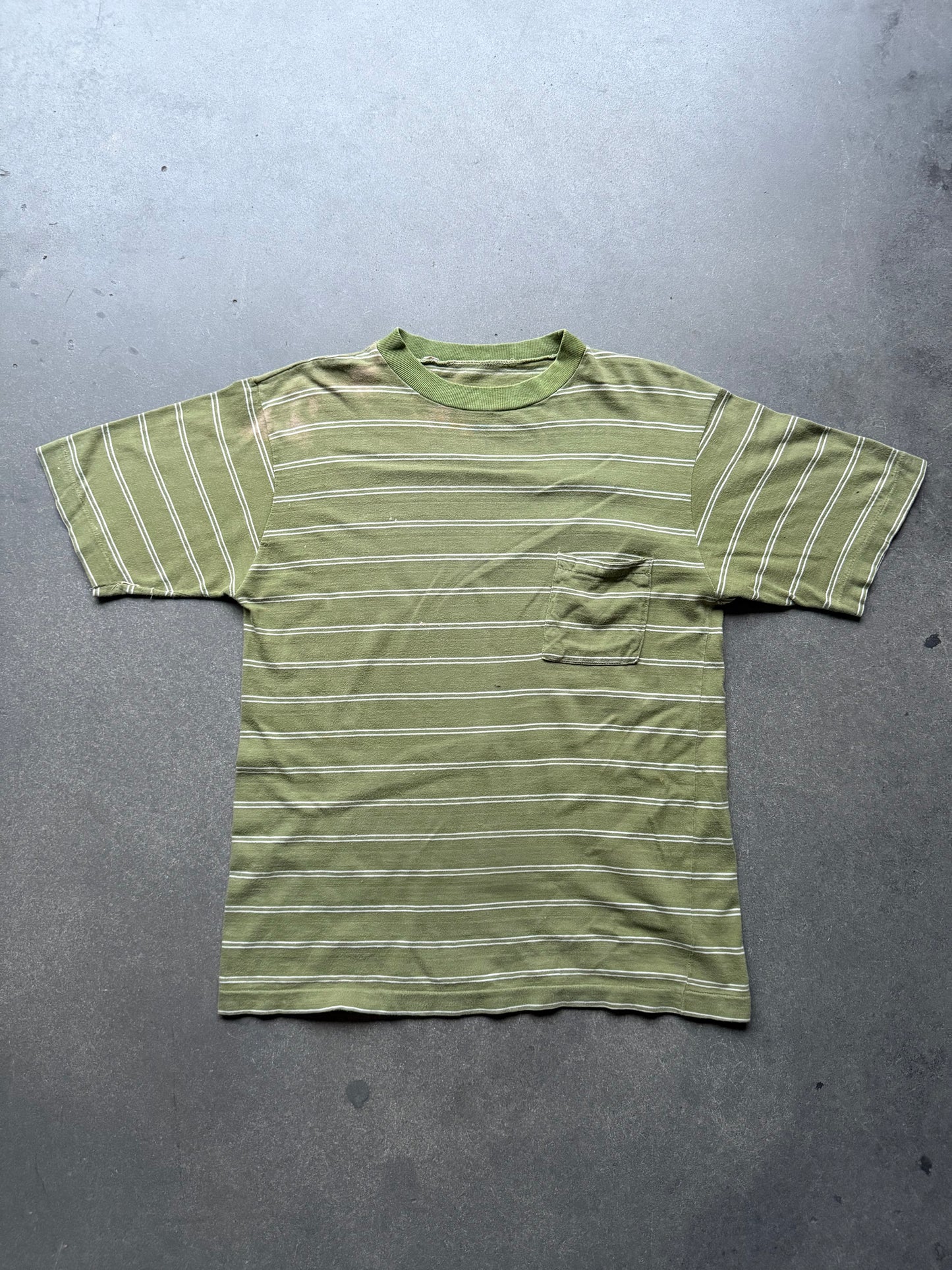 60’s Green Stripe Pocket Tee