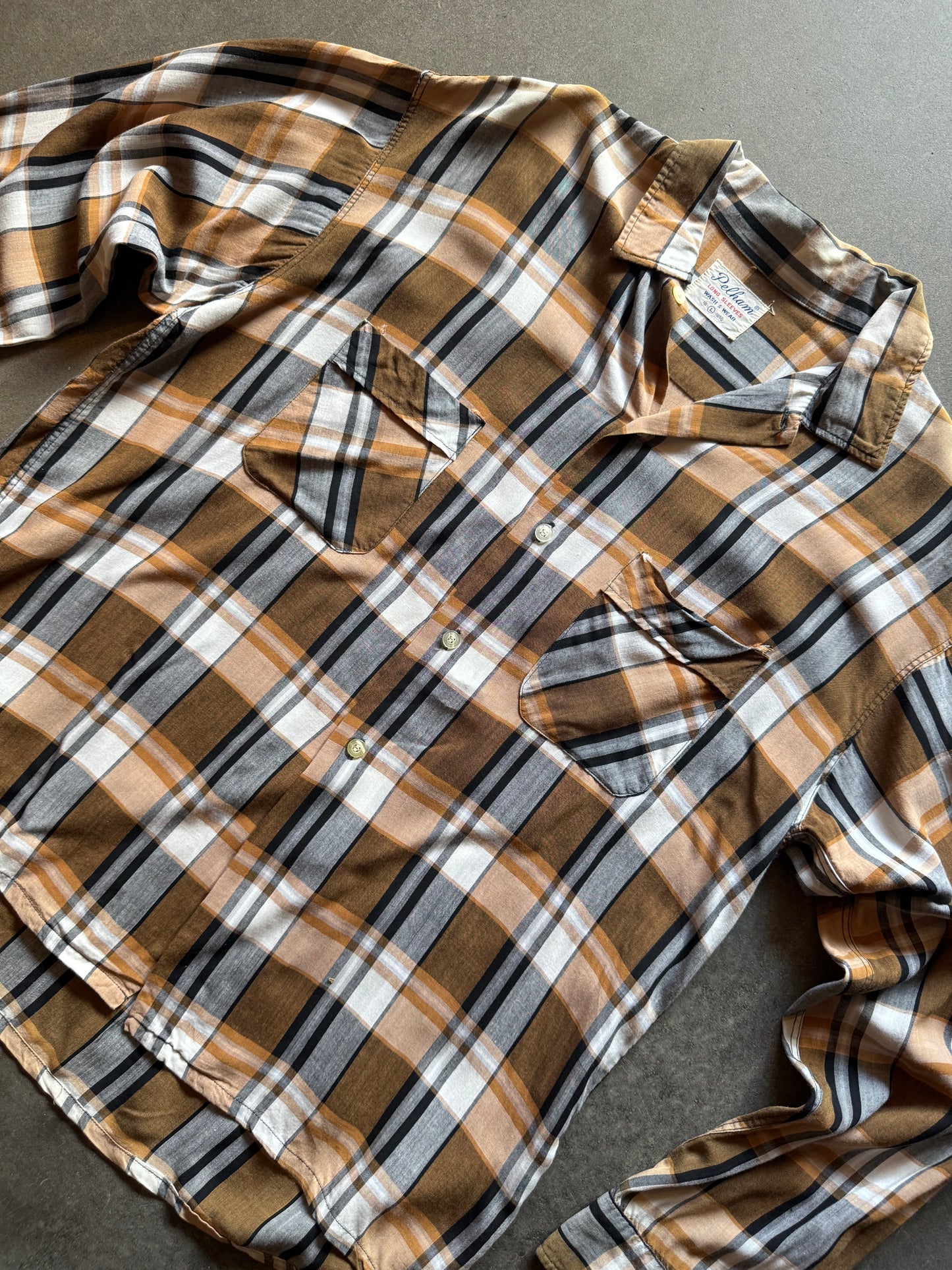 60’s Pelham Brand Rayon Plaid