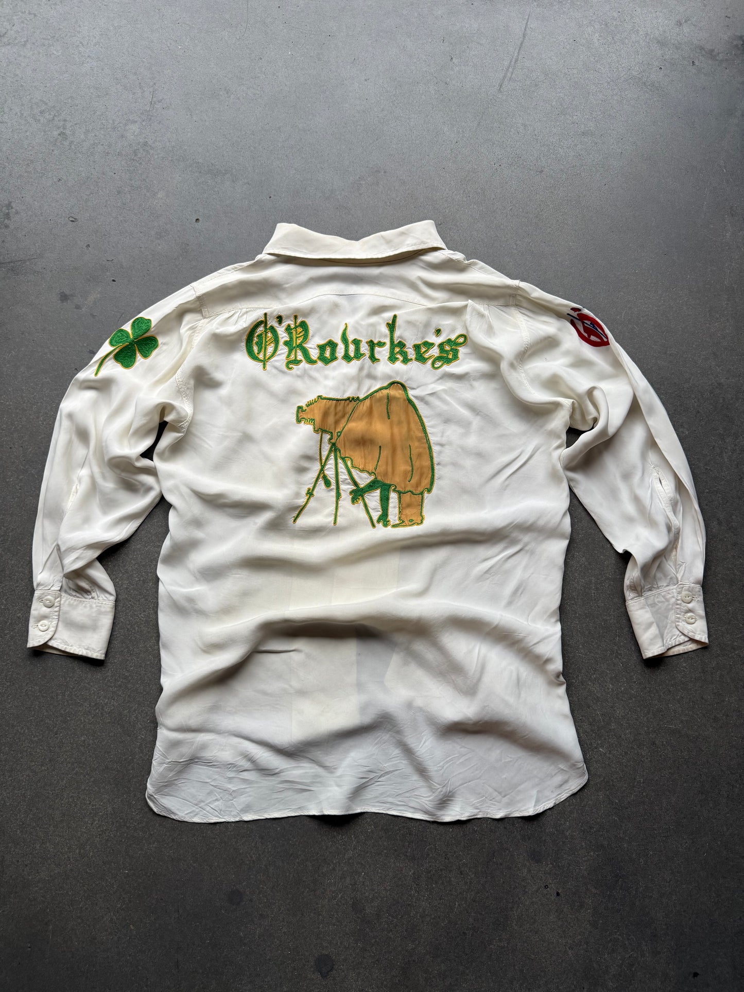 40’s Chainstitched White Rayon Shirt