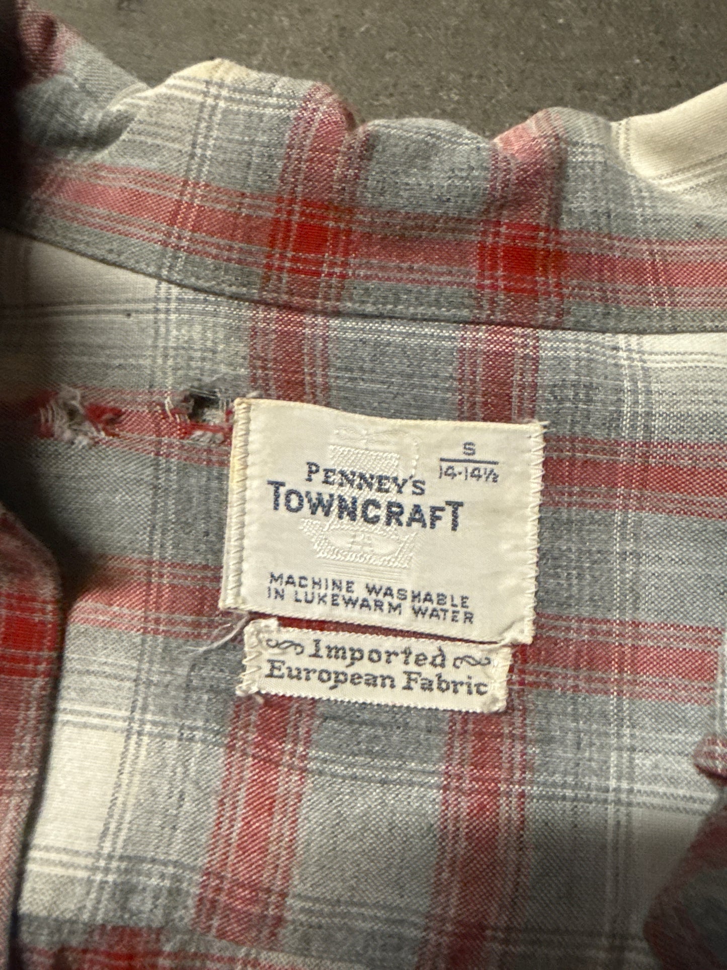 1950s Penney’s Towncraft rayon shadow plaid