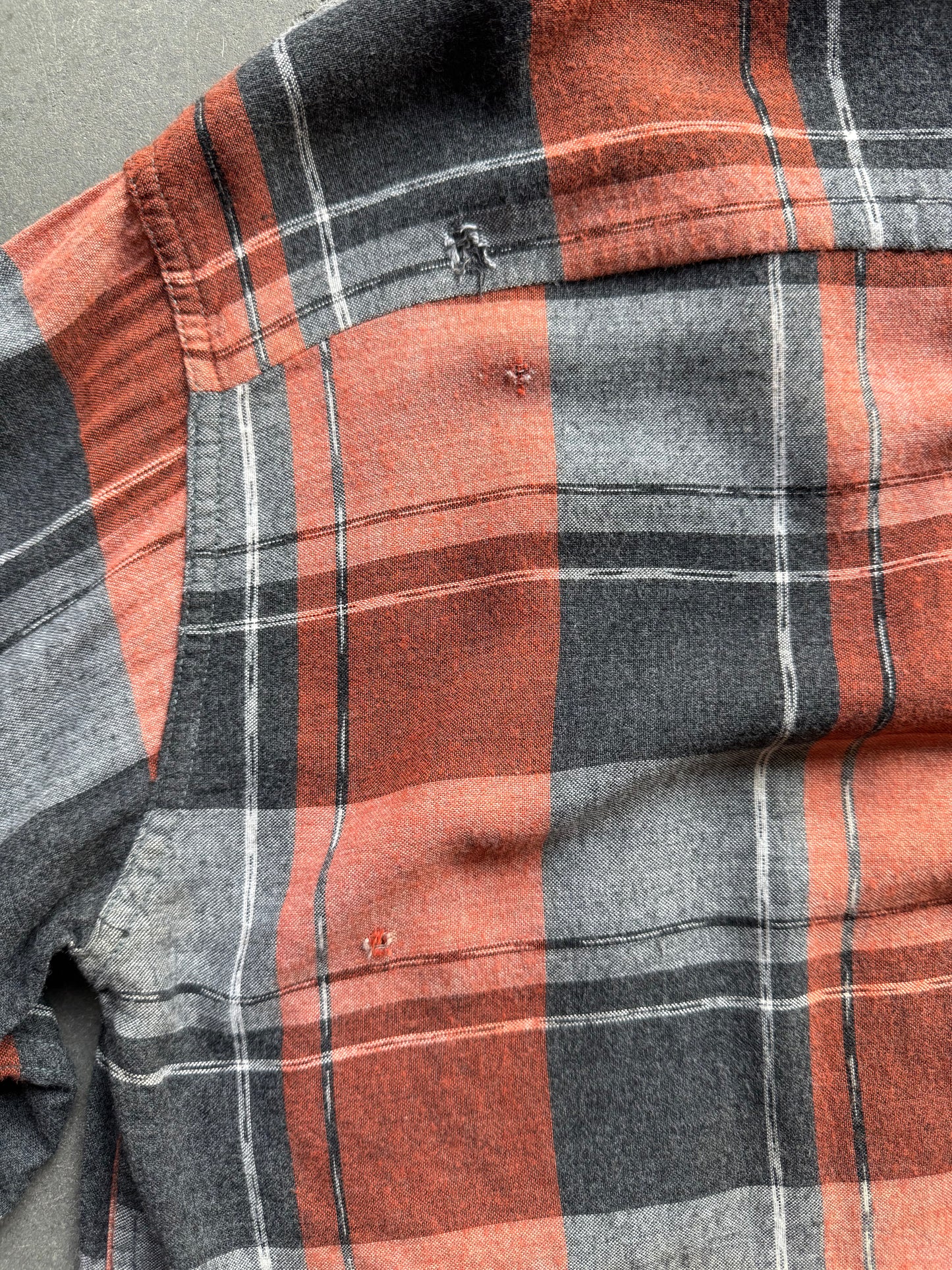 60s Rayon Shadow Plaid Loop Collar