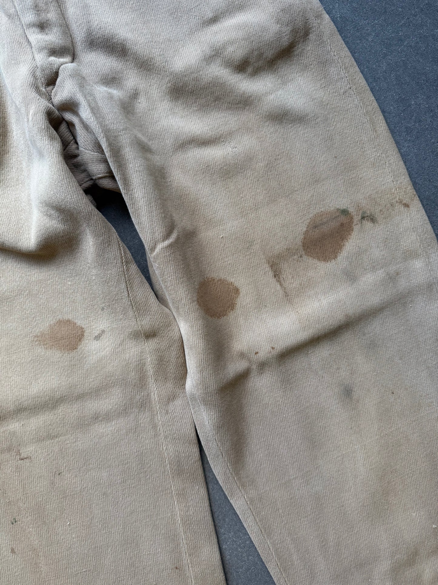 1940s Sand Cotton Whipcord Trouser