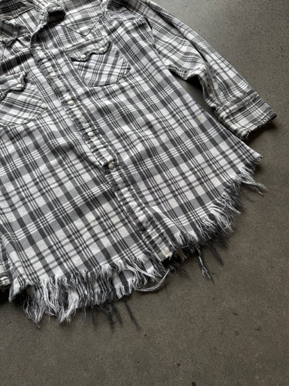 1960s sawtooth woven Cotten flannel b&w