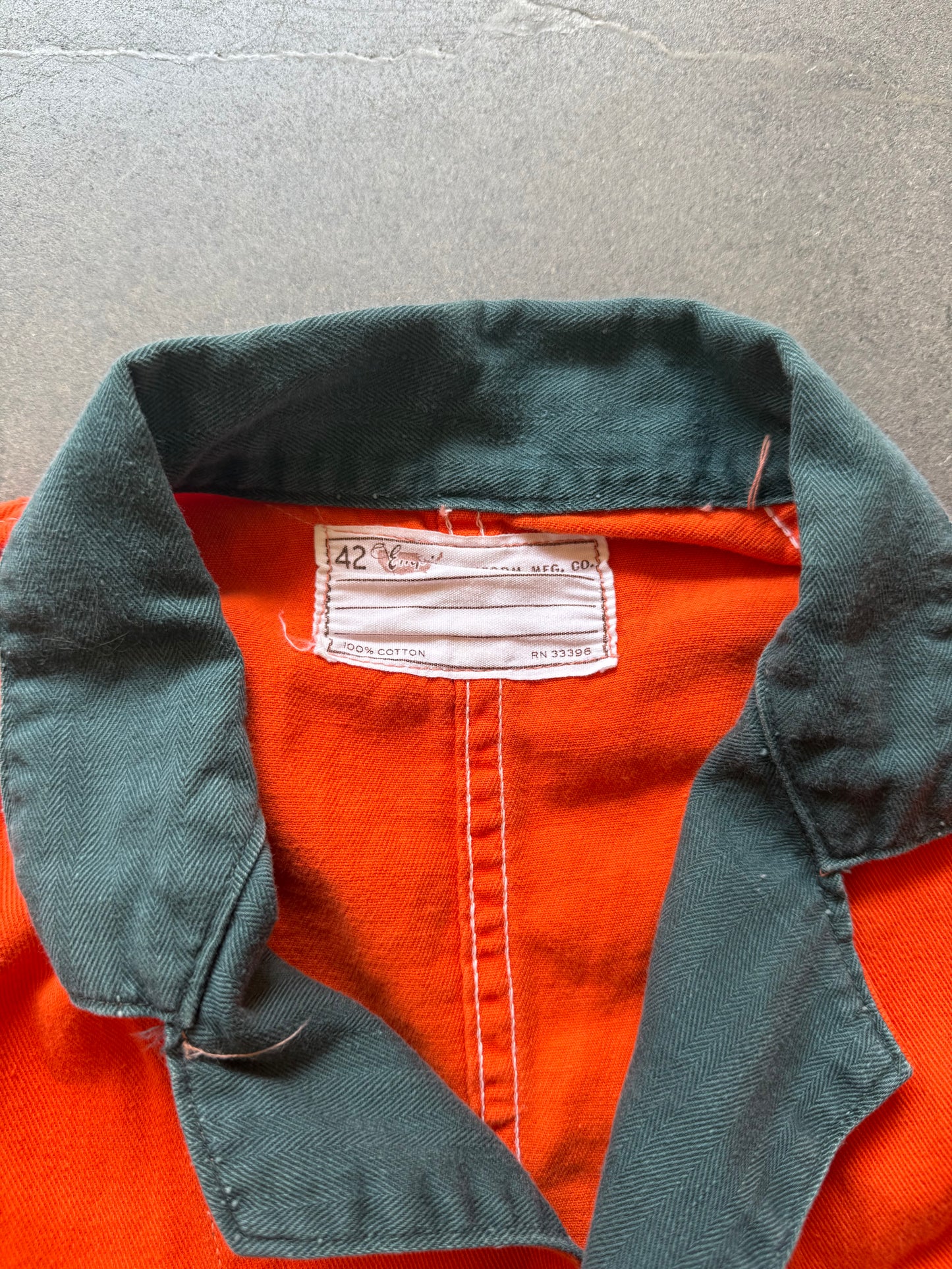 60s Orange and Green Chore Coat