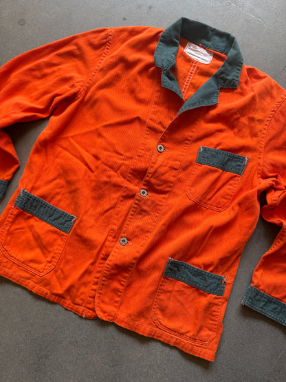60s Orange and Green Chore Coat