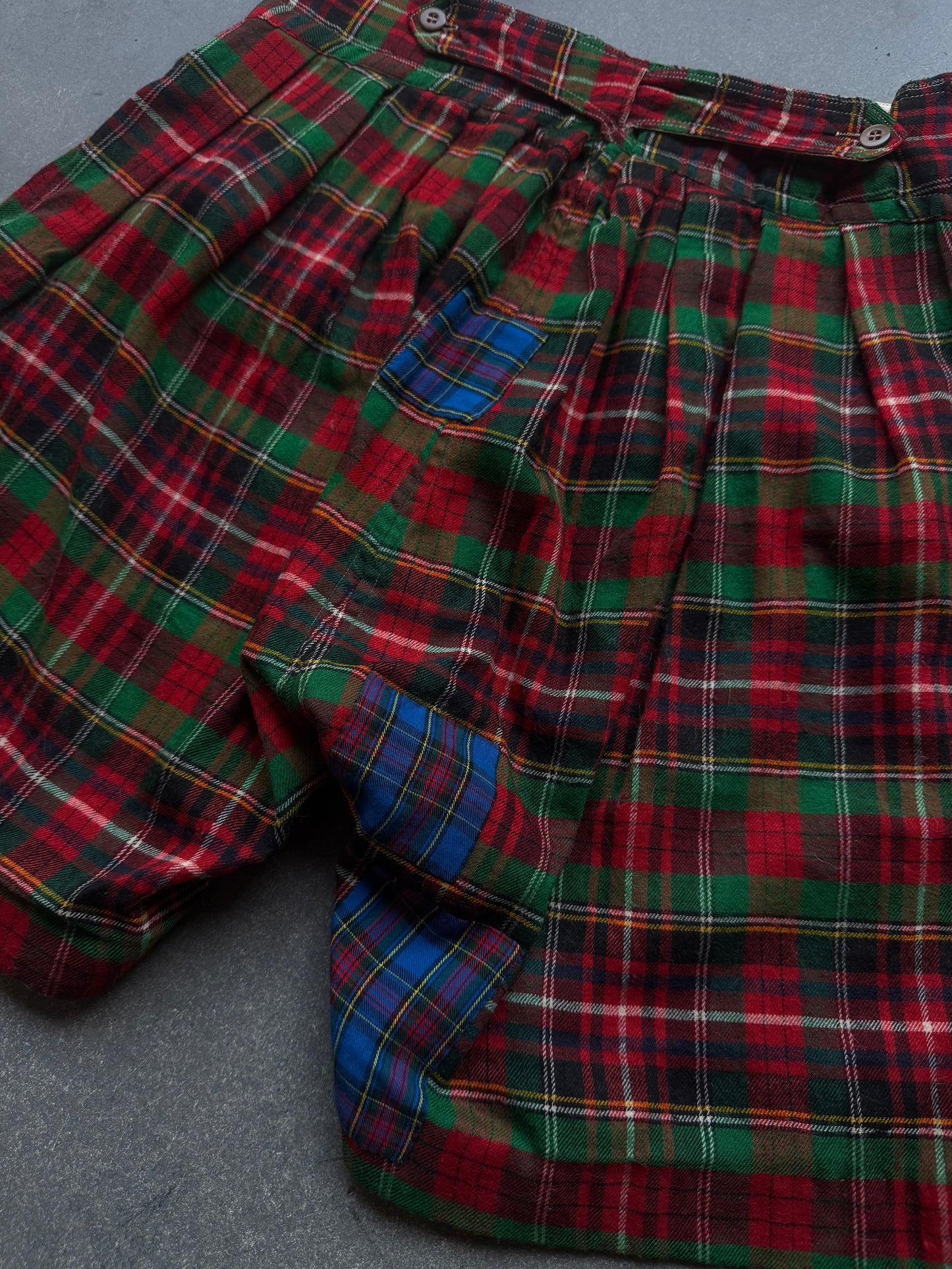 40s tartan underwear with repairs