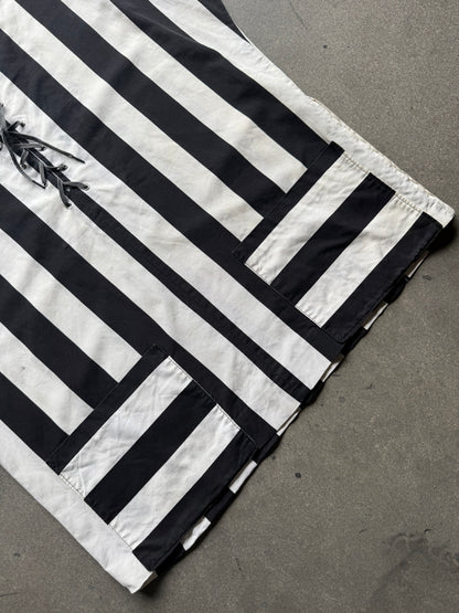 1950s Stripe lace up shirt