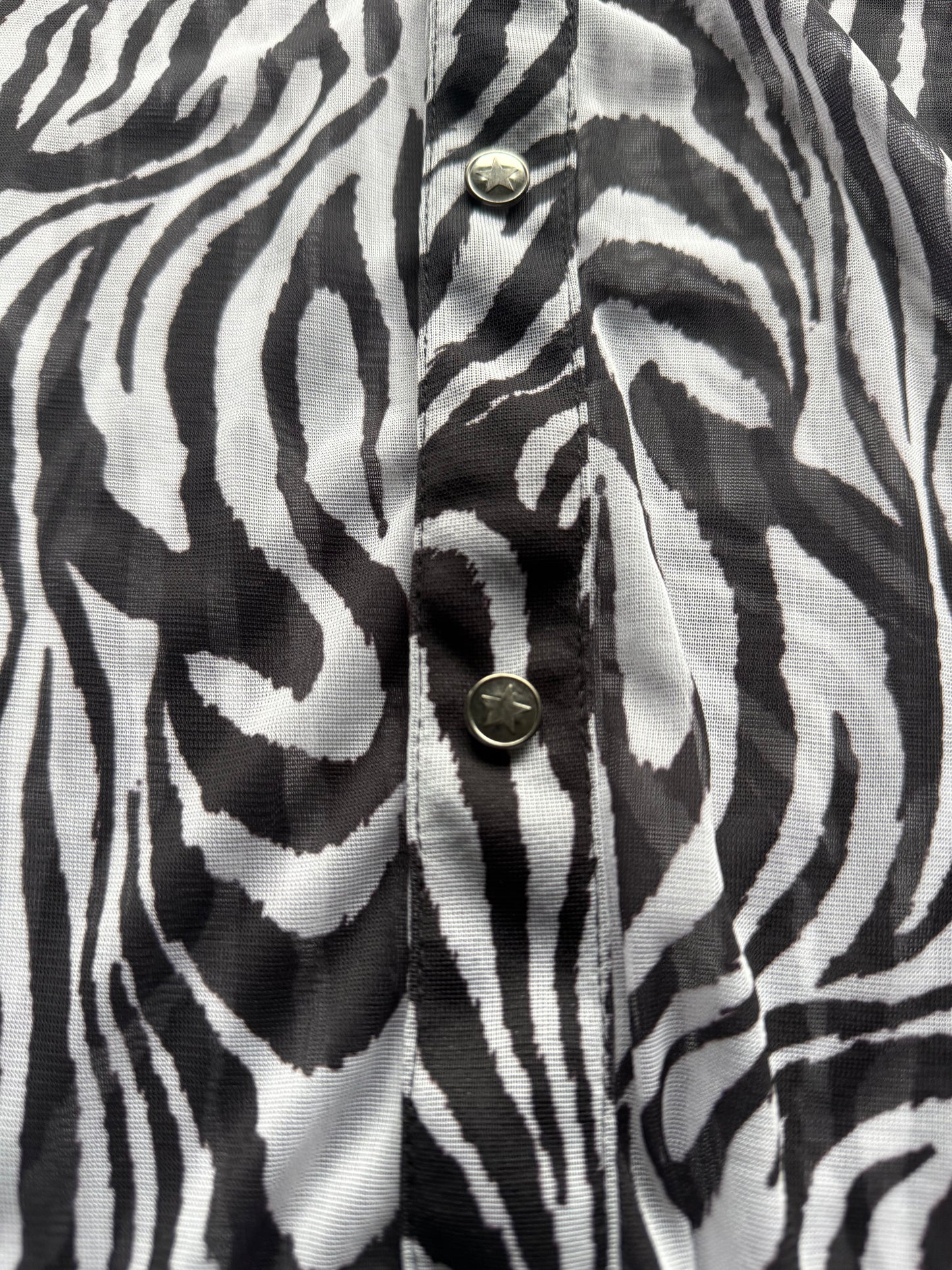 1990s Serious brand zebra sheer shirt
