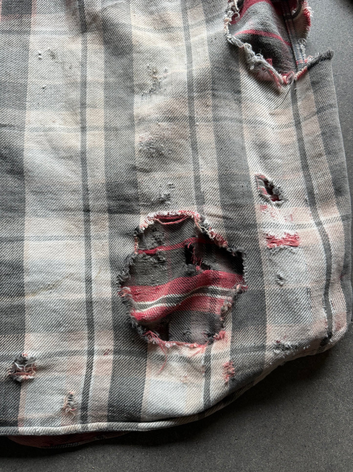 1940s thrashed slant pocket flannel