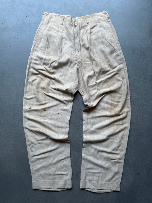 40’s Patterned Rayon Gabardine Trousers