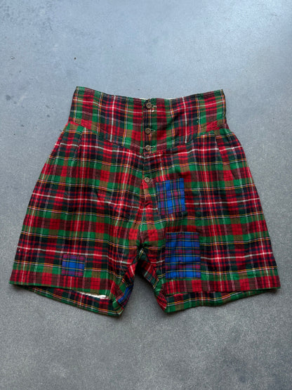 40s tartan underwear with repairs