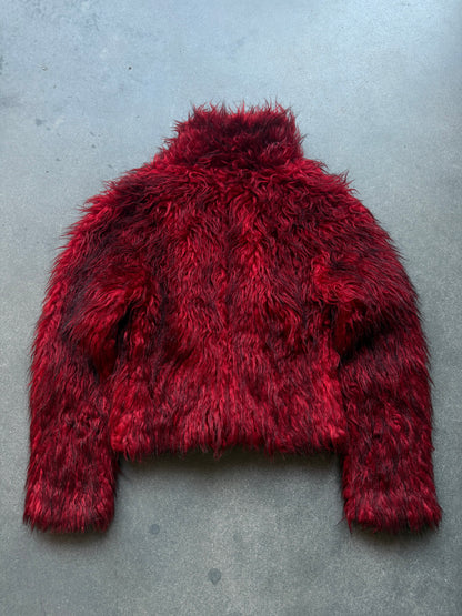 90s Red Fo Fur Jacket