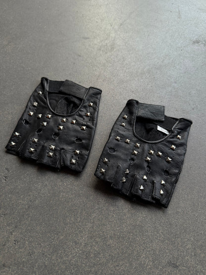 80s studded punk gloves