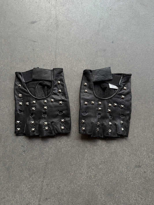 80s studded punk gloves