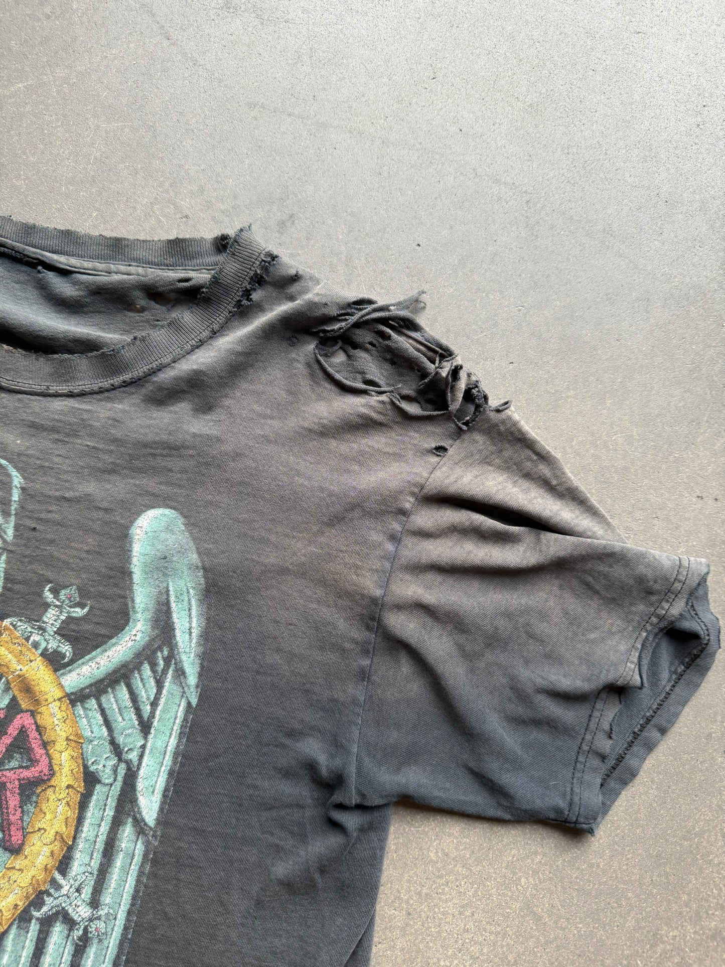 90s Distressed Slayer Crop Tee