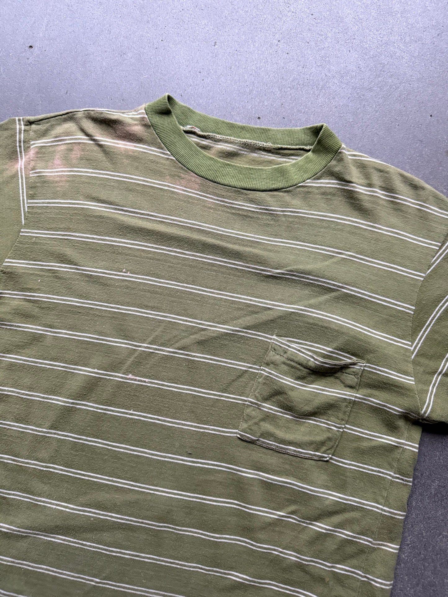 60’s Green Stripe Pocket Tee