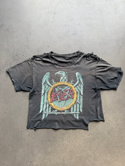 90s Distressed Slayer Crop Tee
