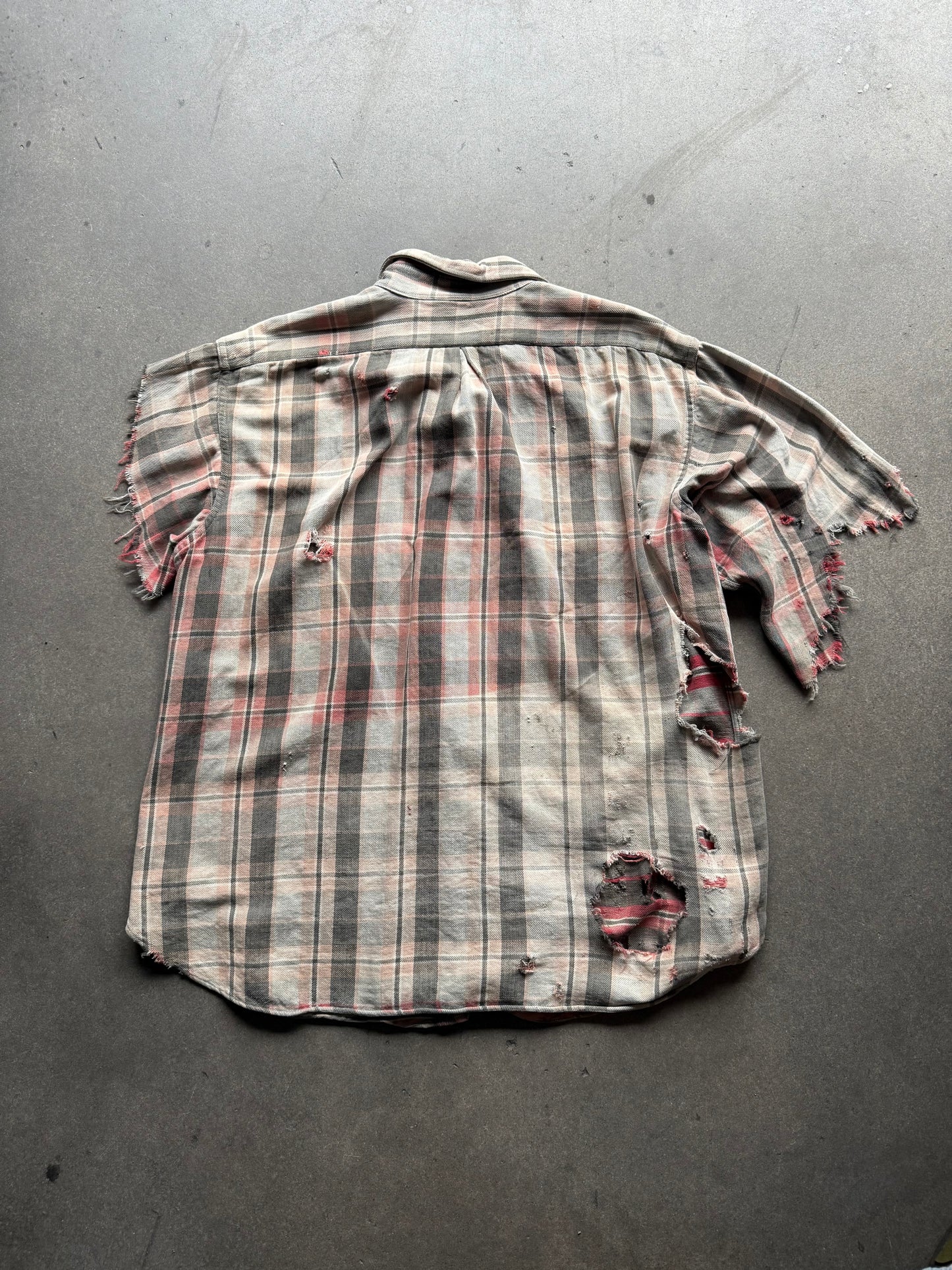 1940s thrashed slant pocket flannel