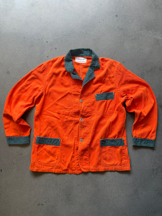 60s Orange and Green Chore Coat
