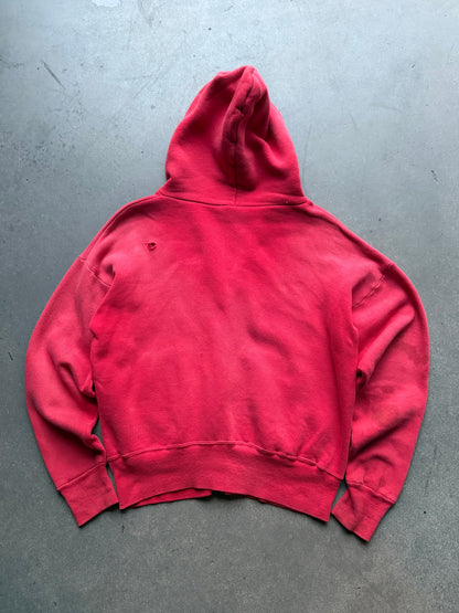 1960s Distressed Red zip up hoodie