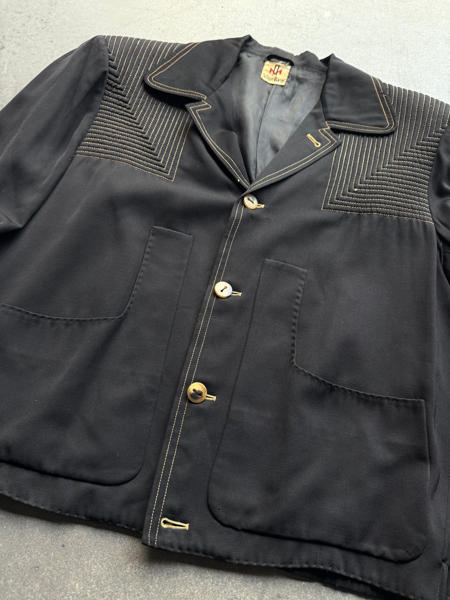 1950’s Black gabardine jacket ‘Neiman Marcus