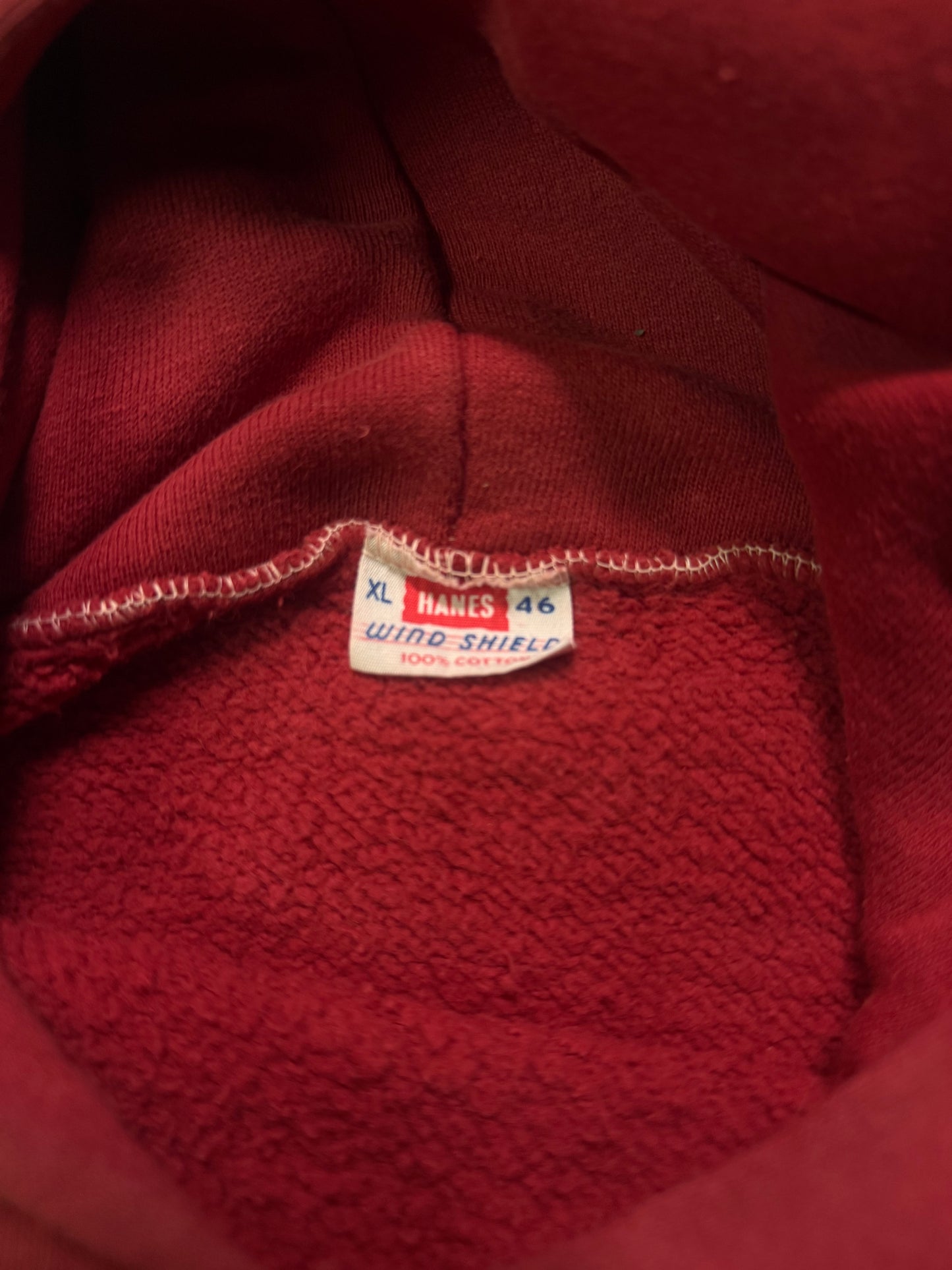 1950 All Cotton Red Hanes hoodie