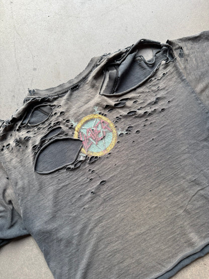90s Distressed Slayer Crop Tee