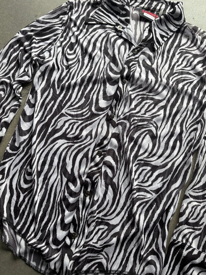 1990s Serious brand zebra sheer shirt