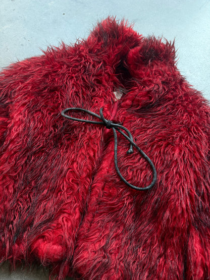 90s Red Fo Fur Jacket