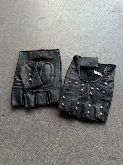 80s studded punk gloves