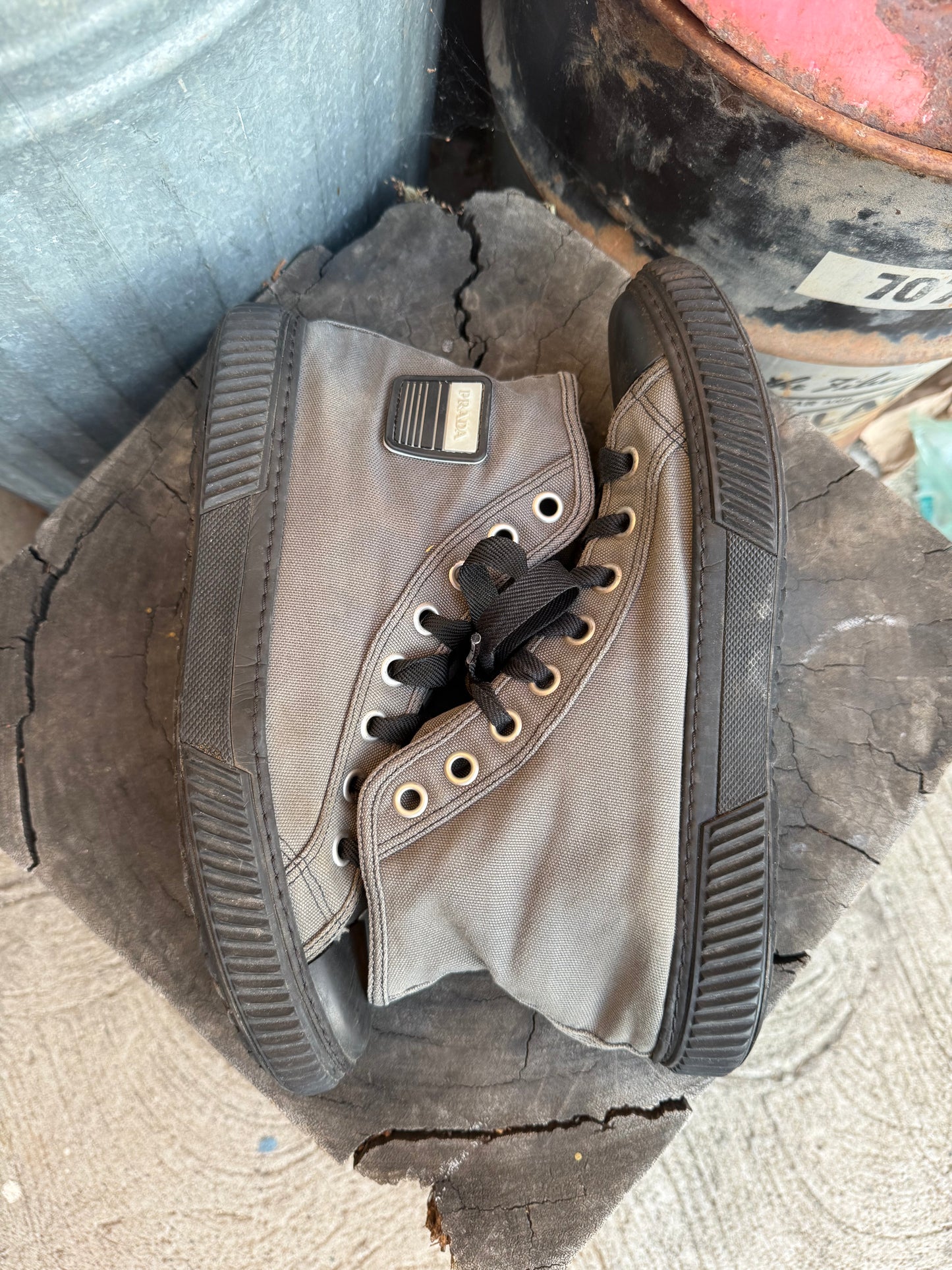 90s Prada Canvas Stratus High Top