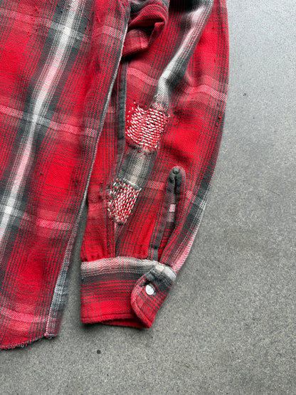 1960s Woven Cotton Flannel With Darned Repairs