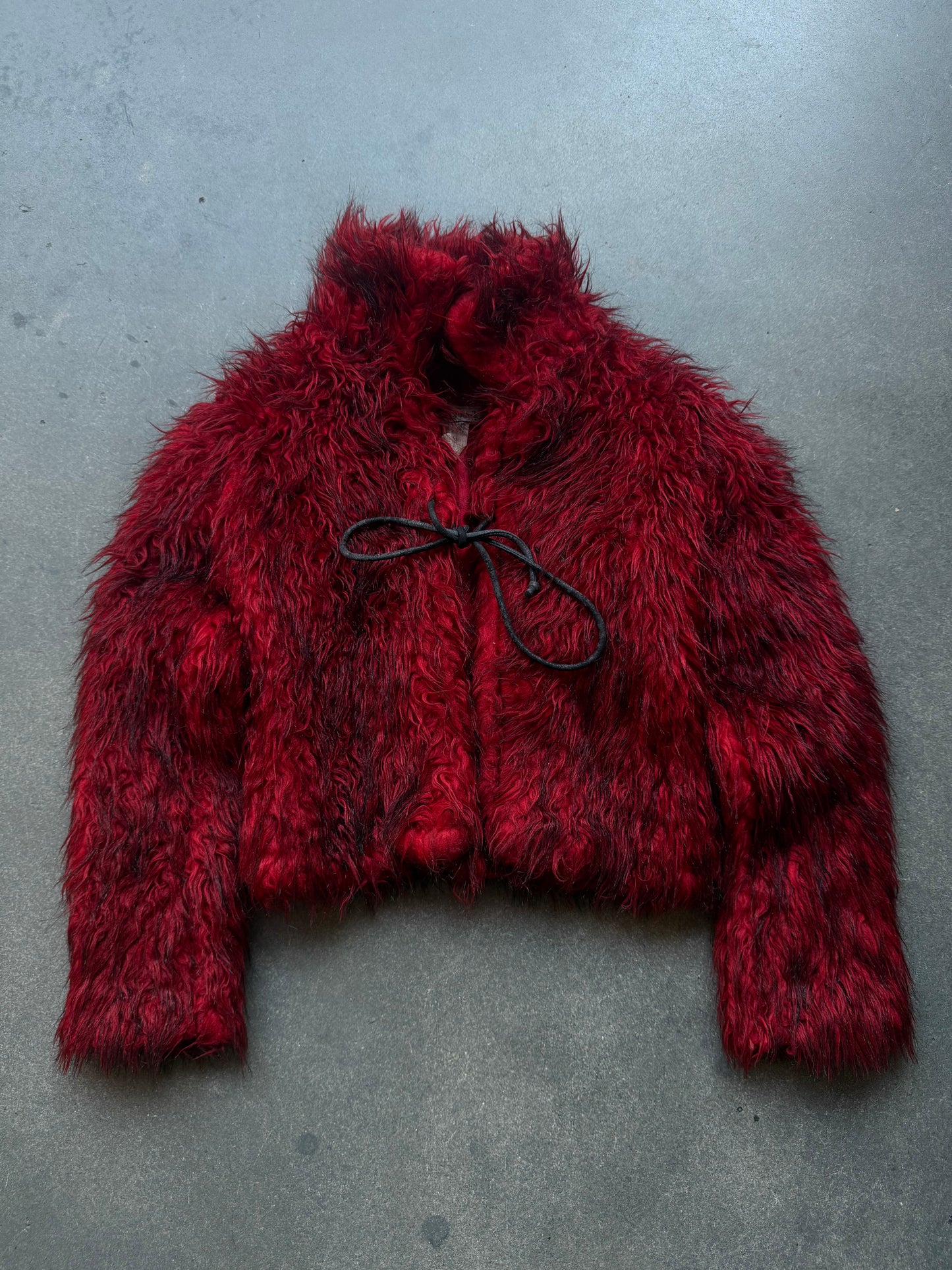 90s Red Fo Fur Jacket