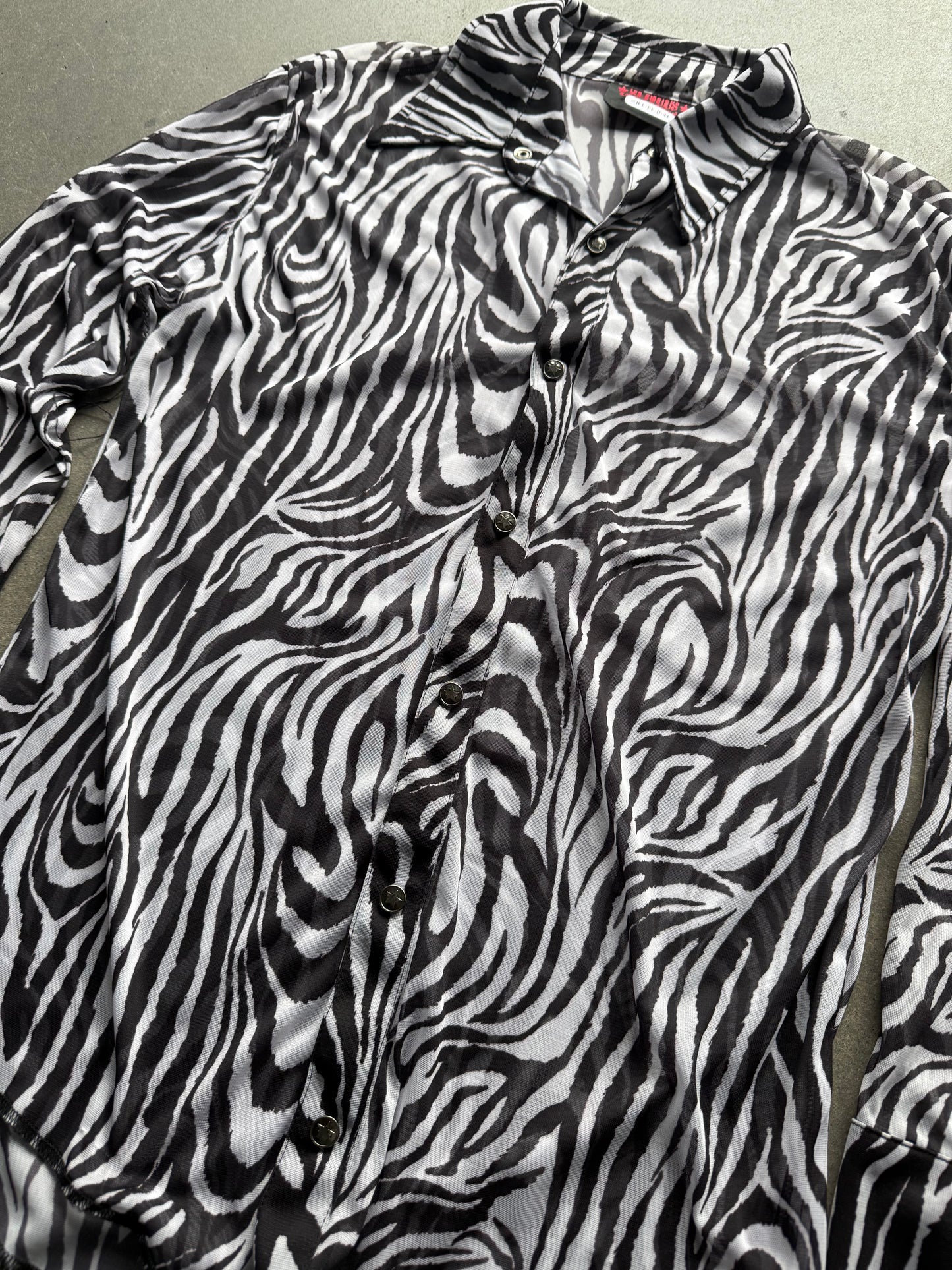 1990s Serious brand zebra sheer shirt