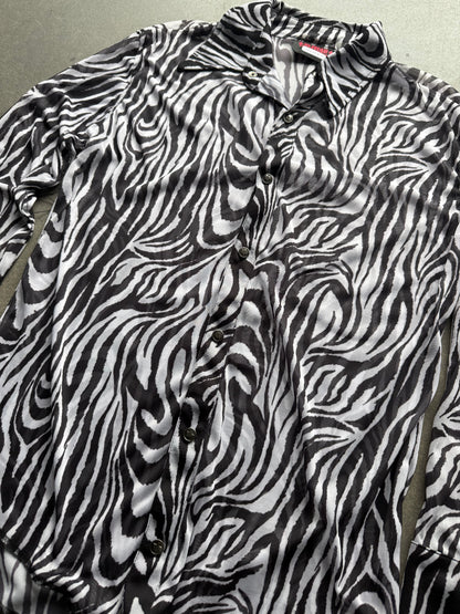 1990s Serious brand zebra sheer shirt