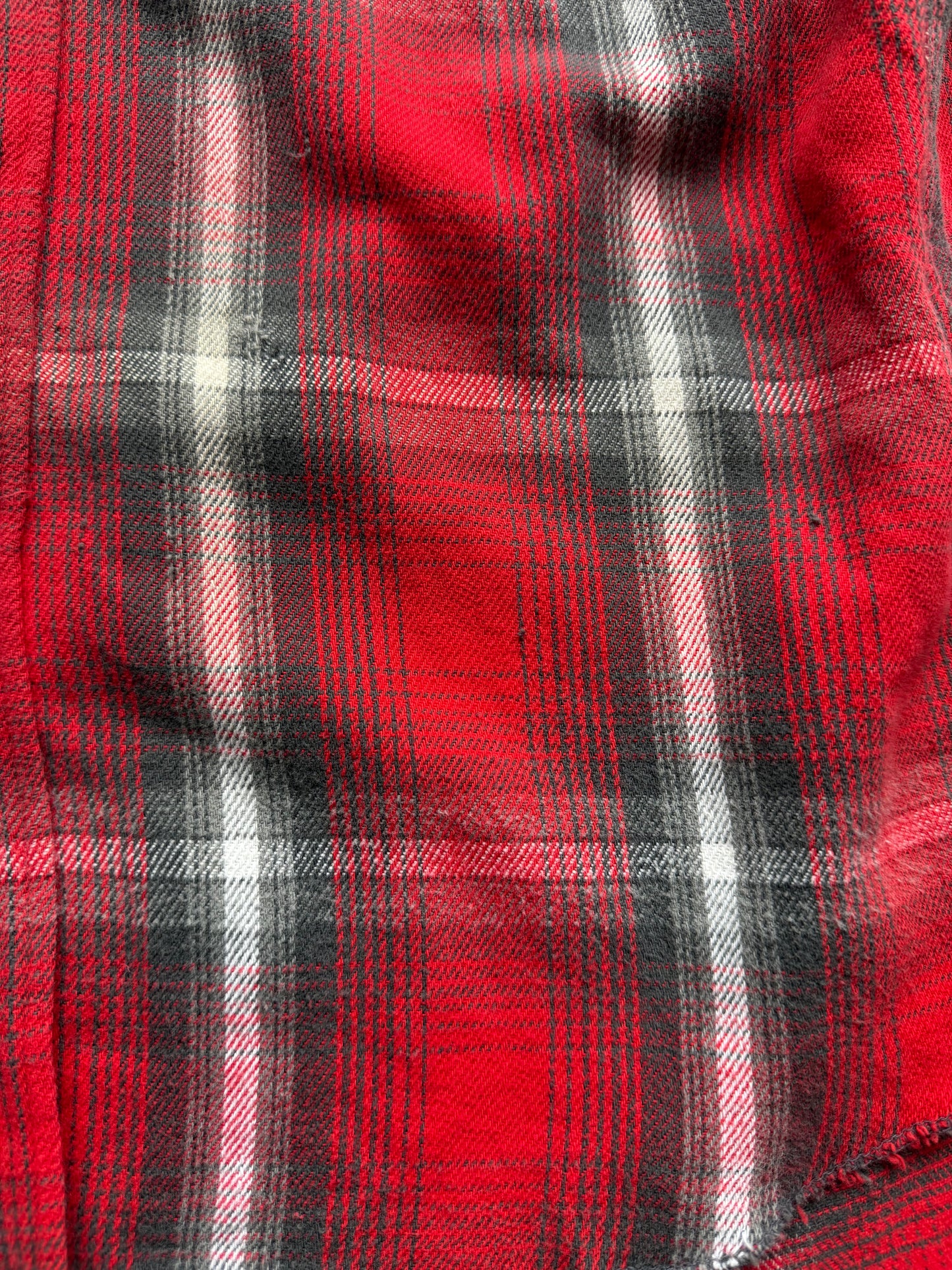 1960s Woven Cotton Flannel With Darned Repairs