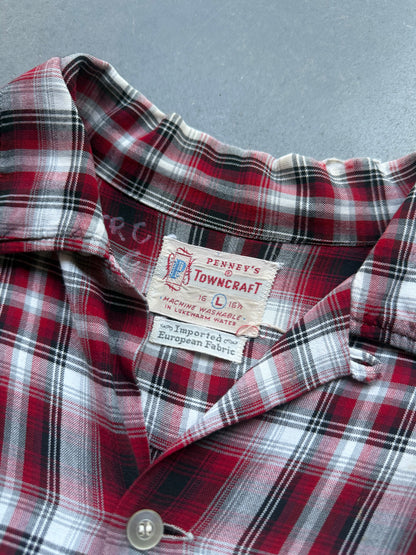 1950s rayon shadow plaid