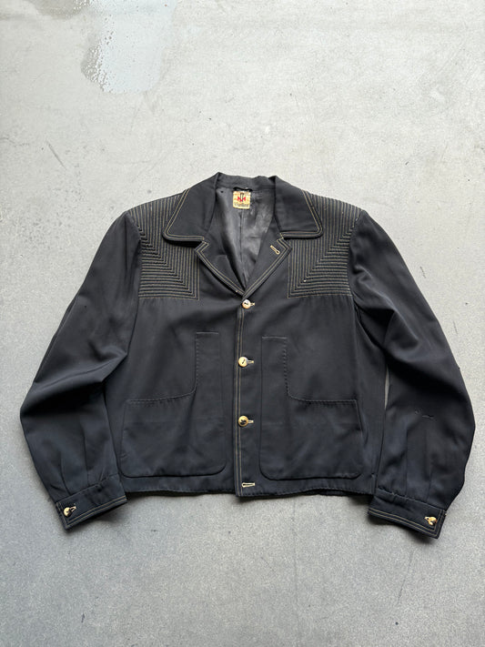1950’s Black gabardine jacket ‘Neiman Marcus