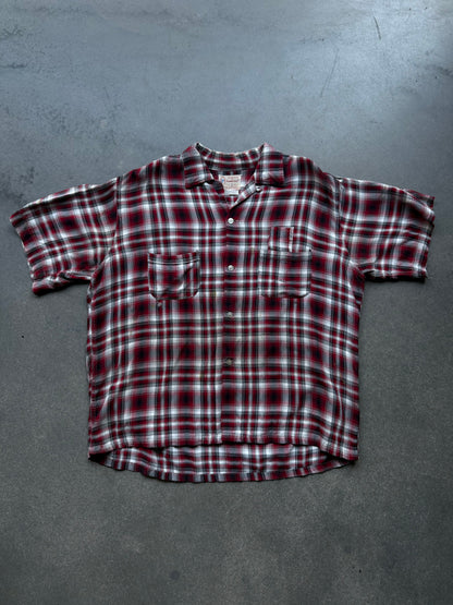 1950s rayon shadow plaid