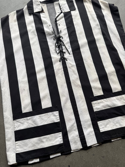 1950s Stripe lace up shirt