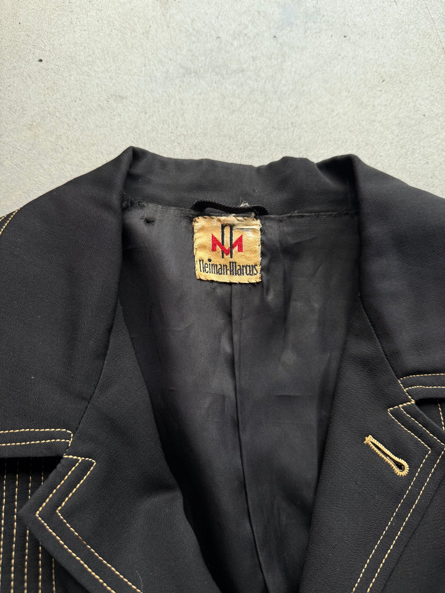 1950’s Black gabardine jacket ‘Neiman Marcus