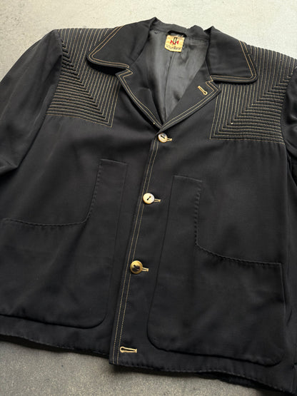 1950’s Black gabardine jacket ‘Neiman Marcus
