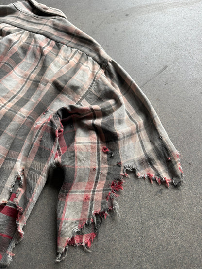 1940s thrashed slant pocket flannel