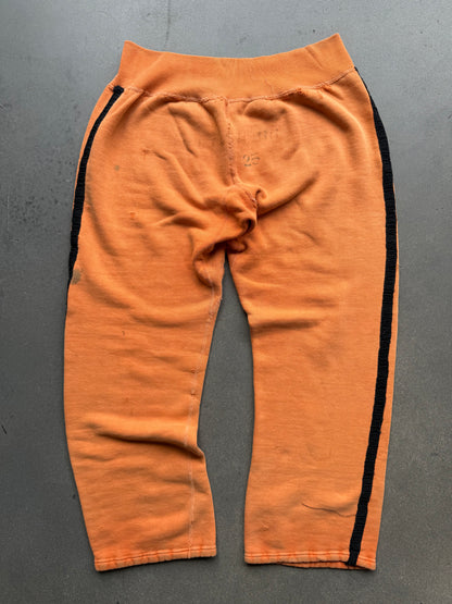 50s Black and Orange Distressed Sweatpants