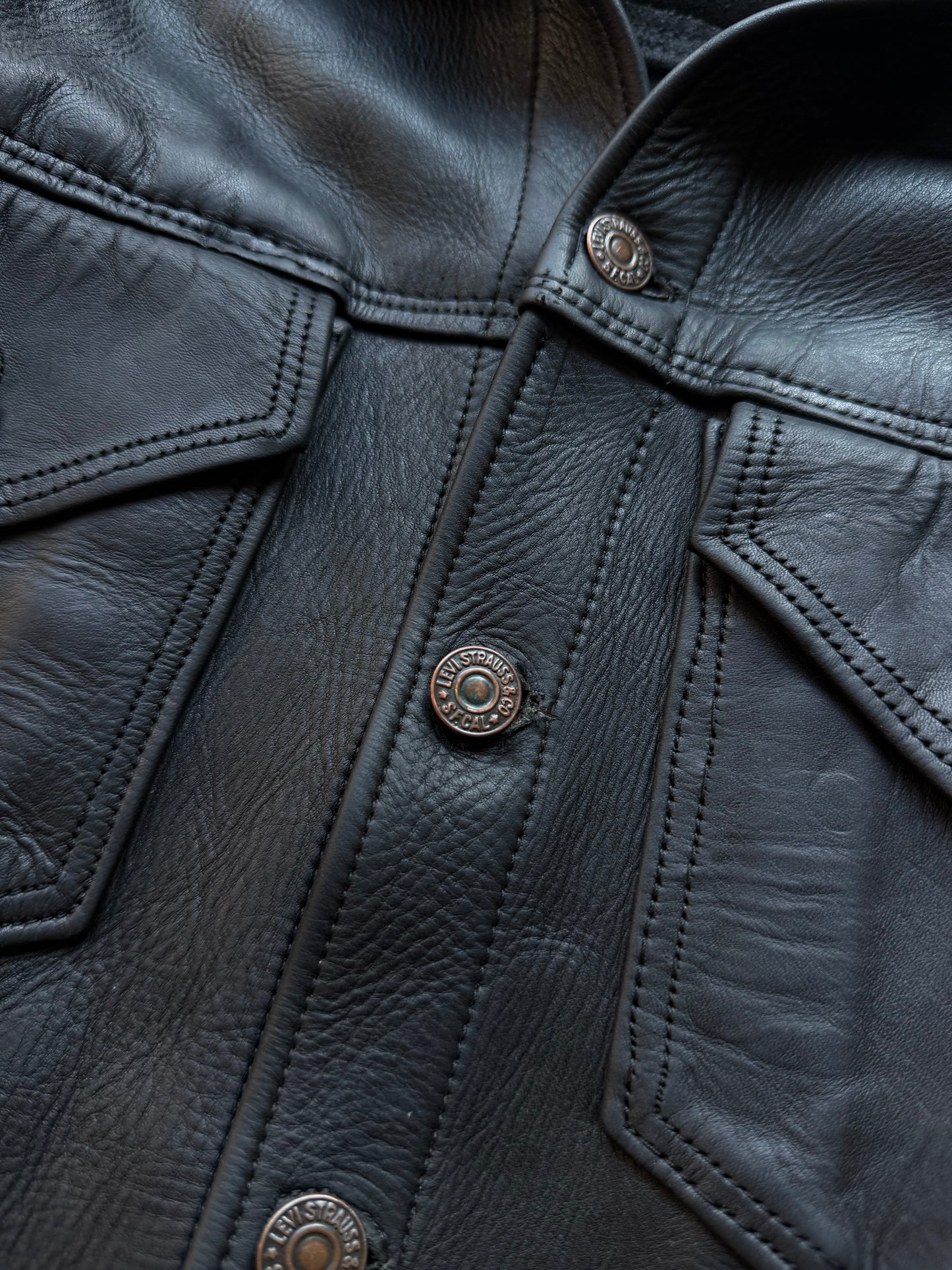 Levi’s leather trucker jacket