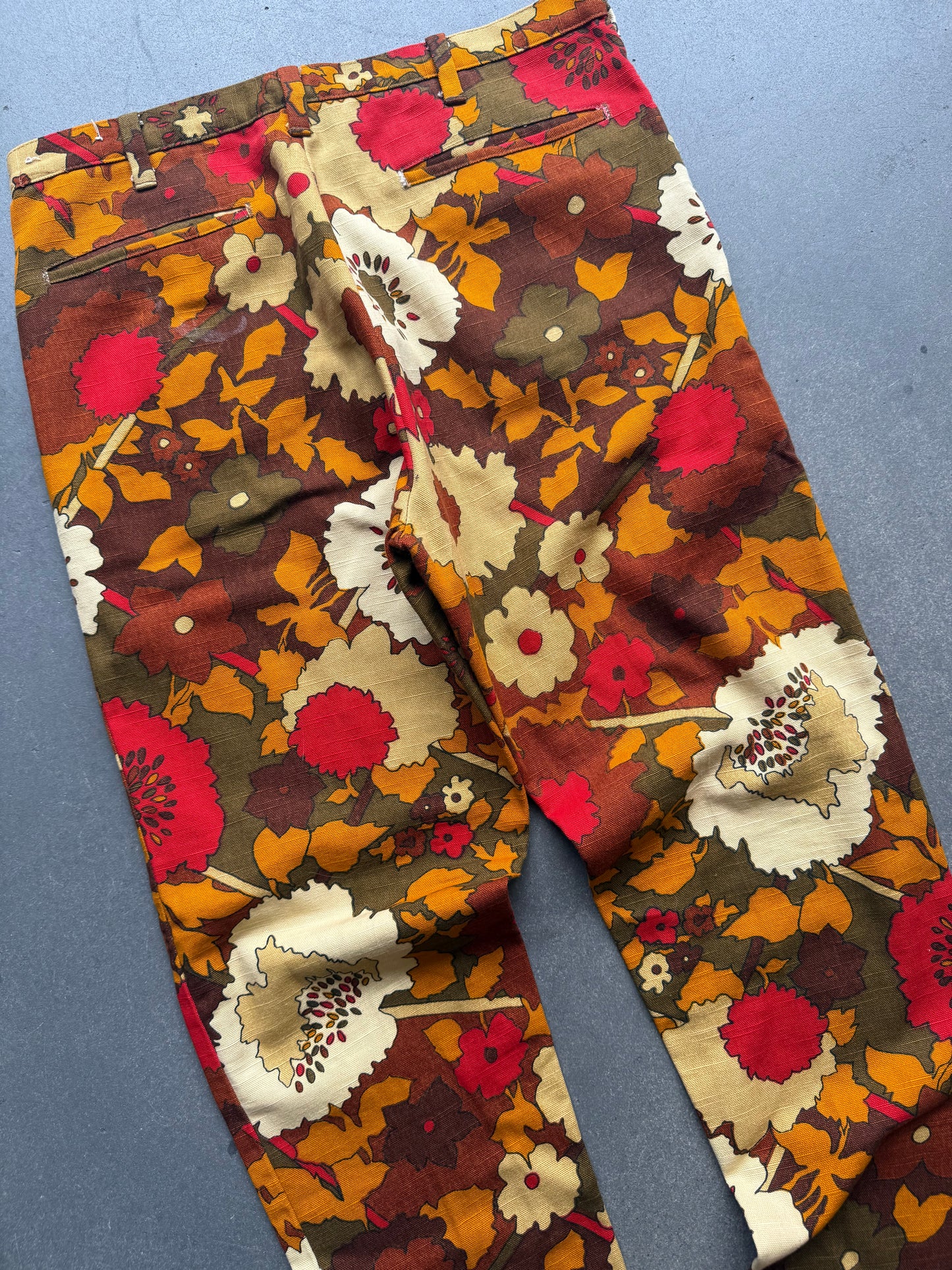 60s Fall Floral Trousers